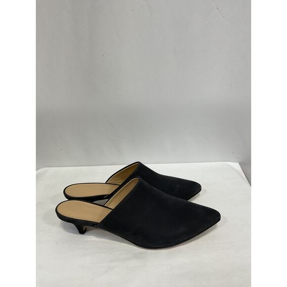 Jenni Kayne 'Oiled' Black Leather Kitten Heel Mule Size 7 - Picture 2 of 6